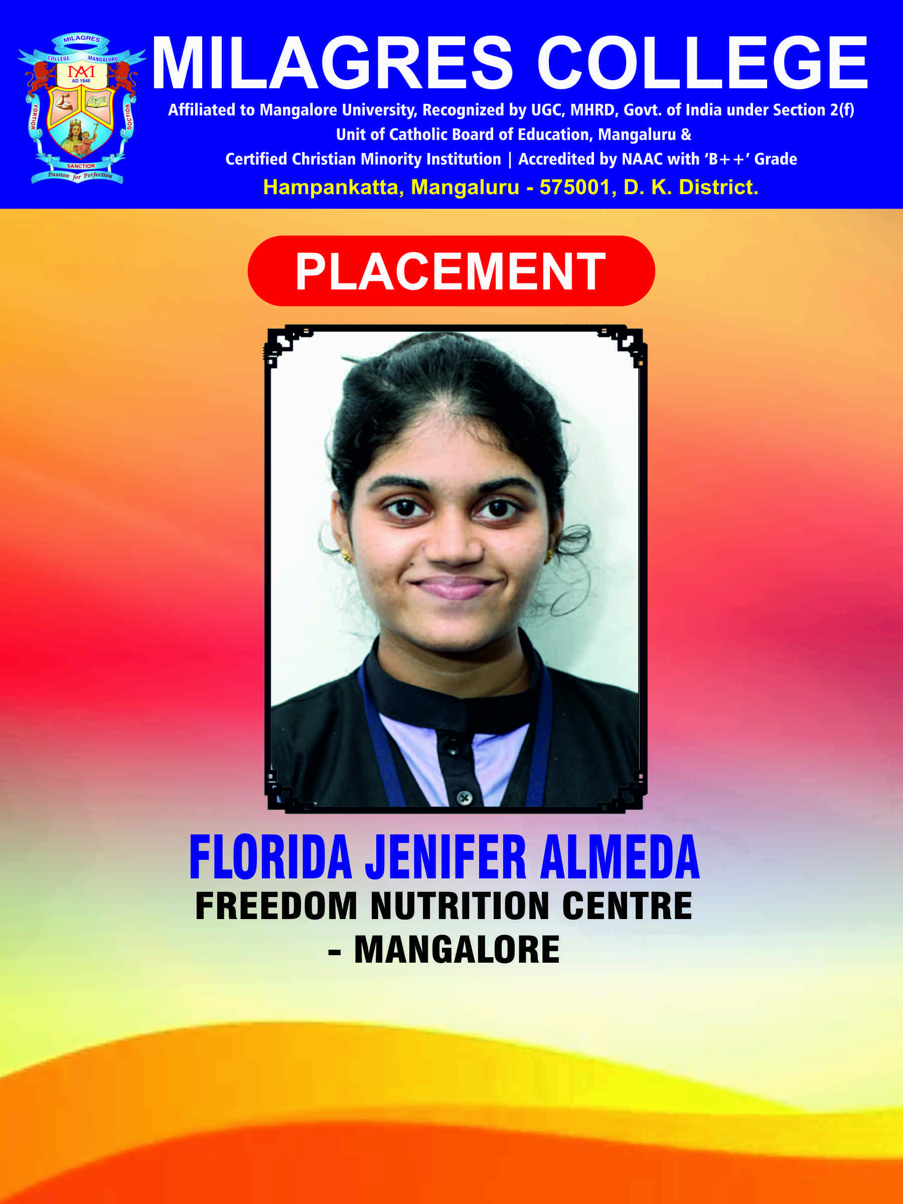 Successfully placed student